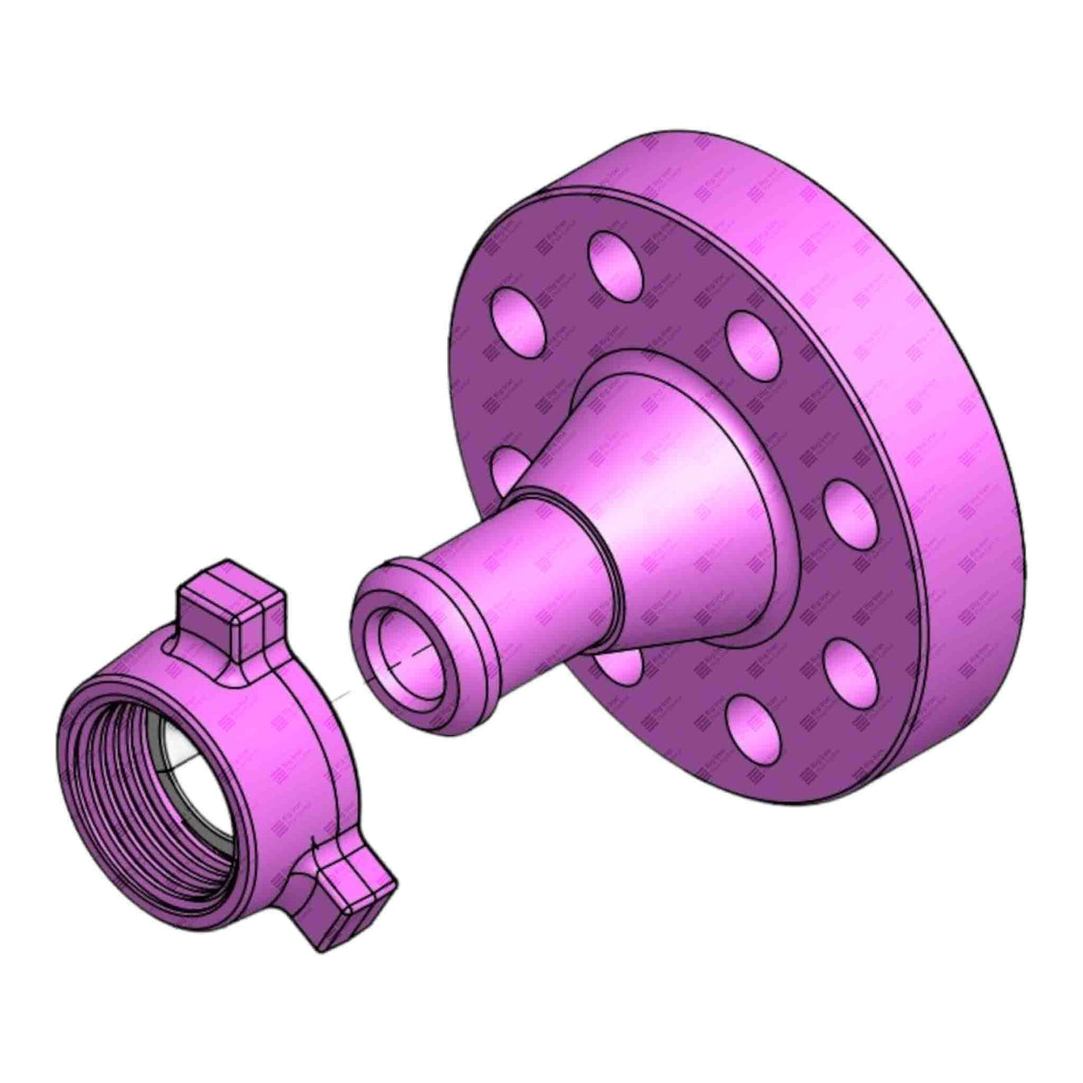 Flange Adapter, 3" 2500# RTJ x 2" 1502 M, 6170 psi, Sour Service